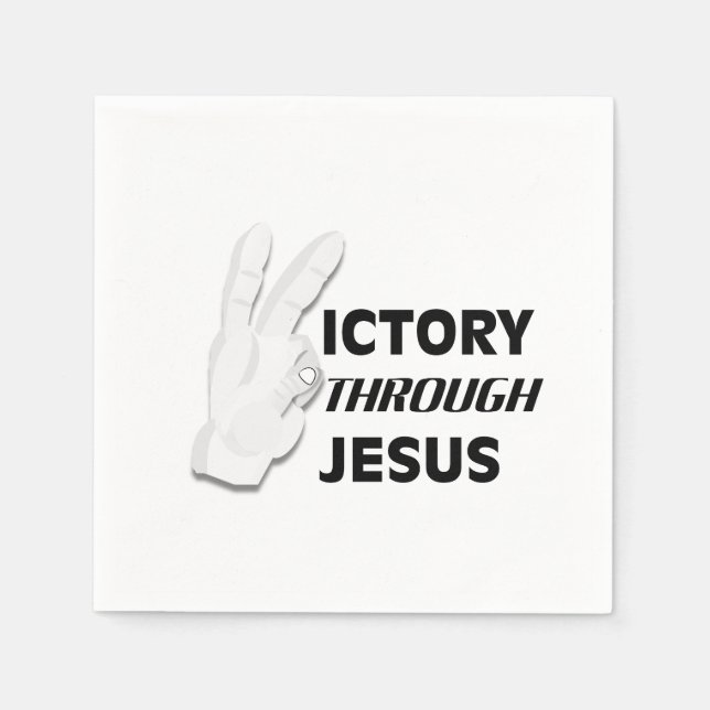 Sieg durch Jesus Serviette (Vorderseite)