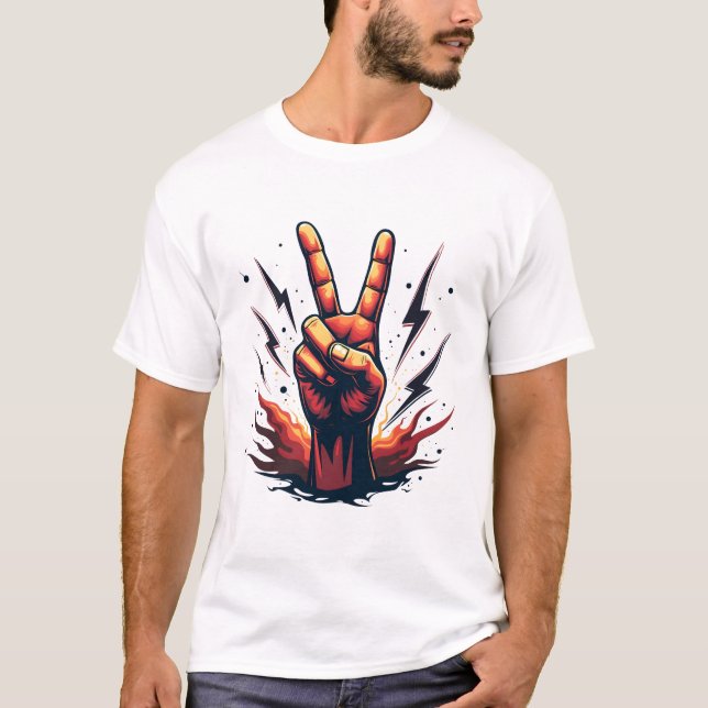 Sieg entfesselt" Leuchtendesign T-Shirt (Vorderseite)