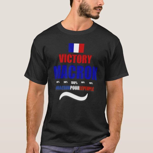 Sieg Macron 2022france Macron Unterstützt Frankrei T-Shirt (Vorderseite)