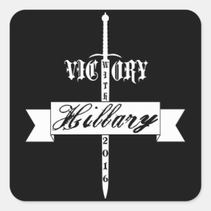 Sieg mit Hillary - 2016 Quadratischer Aufkleber