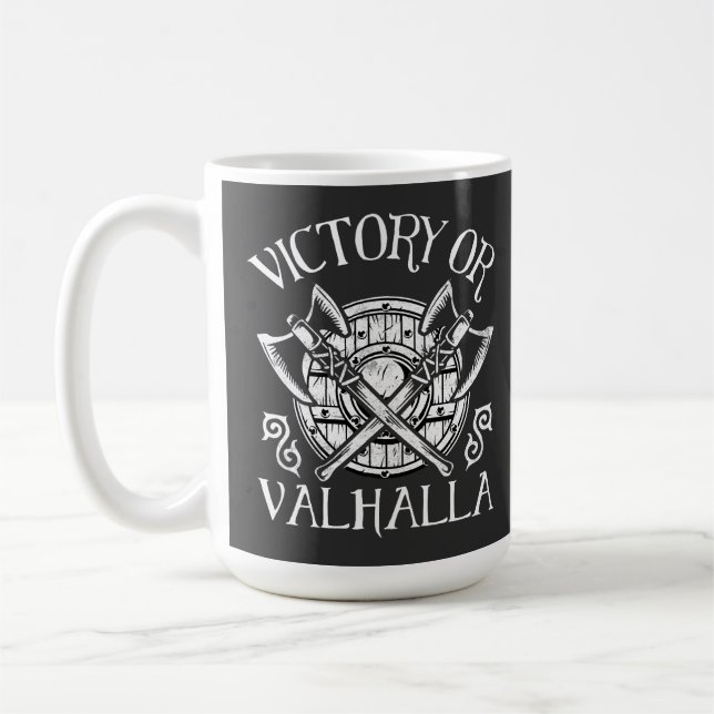 Sieg oder Valhalla - Schild und Ax Kaffeetasse (Links)