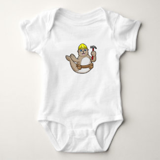 Siegel als Carpenter mit Hammer & Hat Baby Strampler