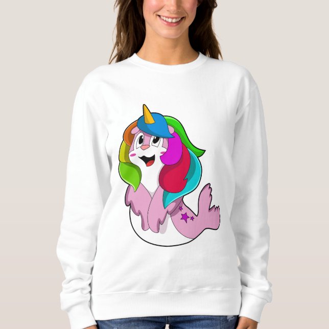 Siegel als Einhorn Sweatshirt (Vorderseite)