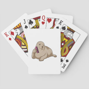 Siegel als Friseur mit Kamm Spielkarten