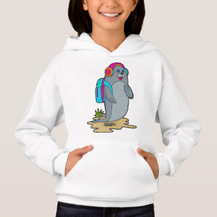 Siegel als Hiker mit Rucksack Hoodie