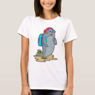 Siegel als Hiker mit Rucksack T-Shirt