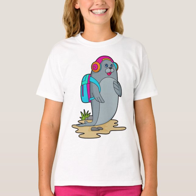 Siegel als Hiker mit Rucksack T-Shirt (Vorderseite)