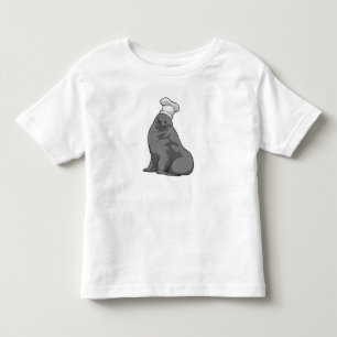 Siegel als Koch mit Koch Hut Kleinkind T-shirt