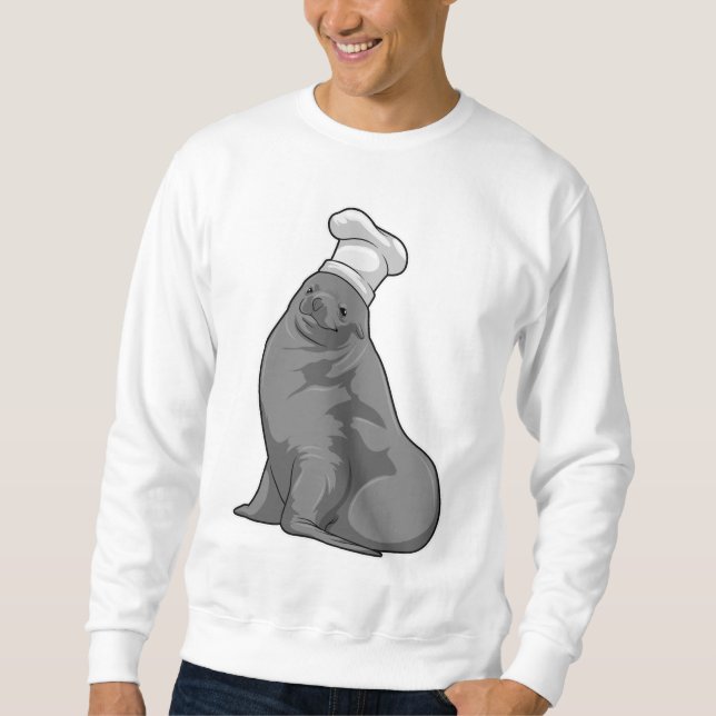 Siegel als Koch mit Koch Hut Sweatshirt (Vorderseite)