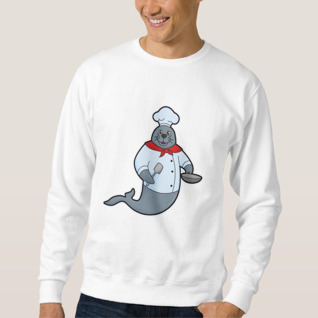 Siegel als Koch mit Pan & Spatula Sweatshirt (Vorderseite)