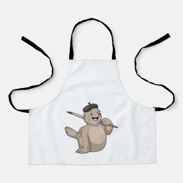 Siegel als Maler mit Pinsel Schürze (Vorderseite)