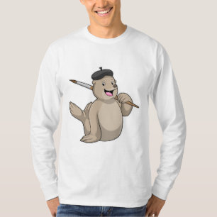 Siegel als Maler mit Pinsel T-Shirt