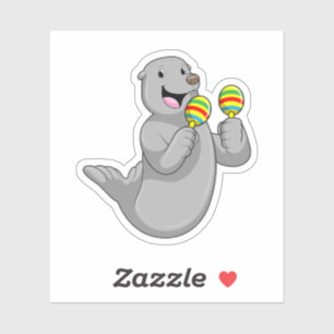 Siegel als Musiker mit Maracas Aufkleber