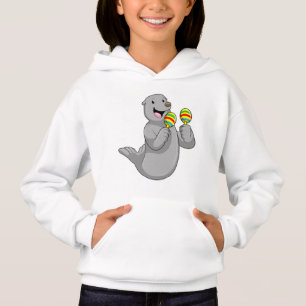 Siegel als Musiker mit Maracas Hoodie