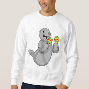 Siegel als Musiker mit Maracas Sweatshirt