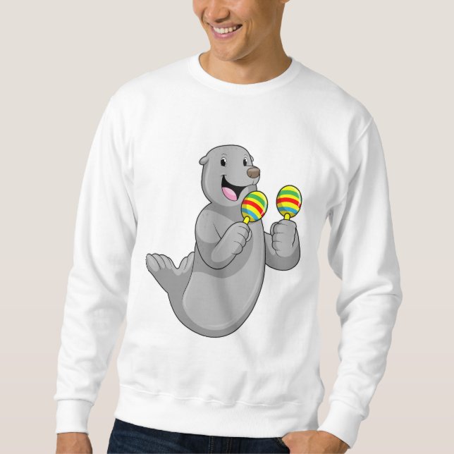 Siegel als Musiker mit Maracas Sweatshirt (Vorderseite)