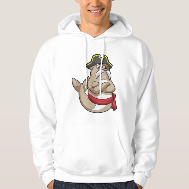 Siegel als Pirate mit Piratenhut Hoodie (Vorderseite)