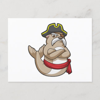 Siegel als Pirate mit Piratenhut Postkarte