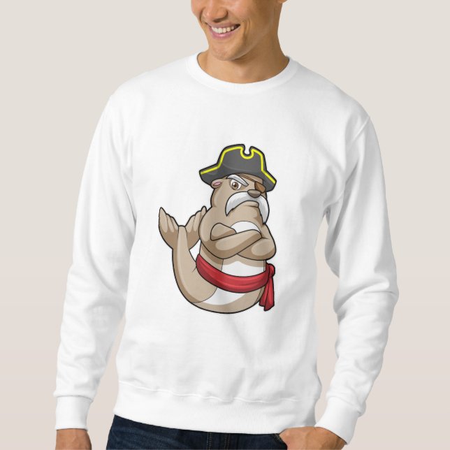 Siegel als Pirate mit Piratenhut Sweatshirt (Vorderseite)