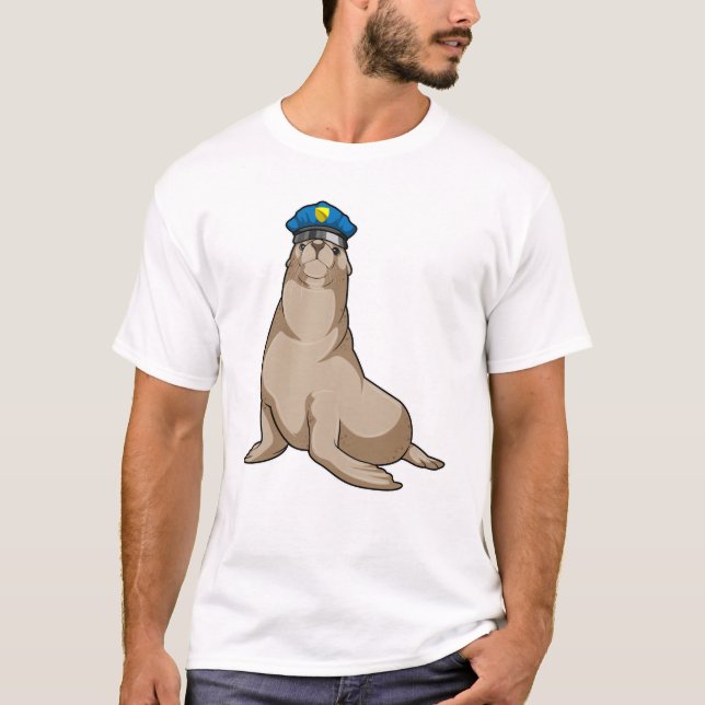 Siegel als Polizeibeamter T-Shirt (Vorderseite)