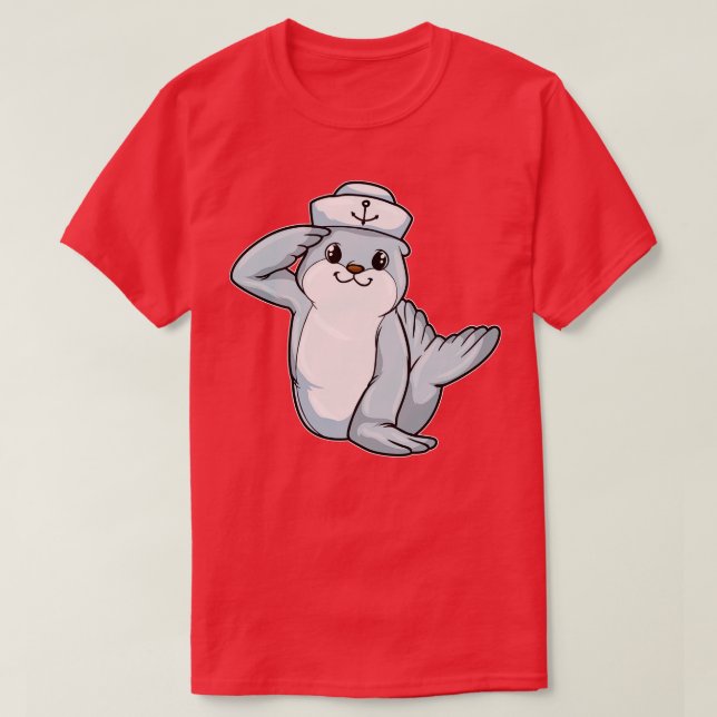 Siegel als Sailor mit Hut 1 T-Shirt (Design vorne)