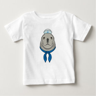 Siegel als Seemann mit Sailor-Hut Baby T-shirt