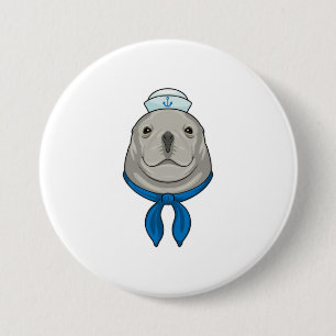 Siegel als Seemann mit Sailor-Hut Button