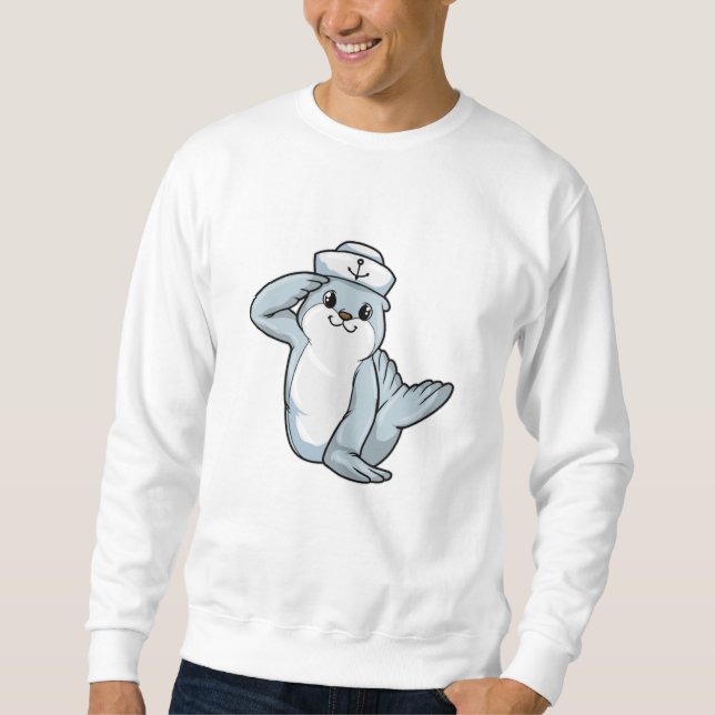 Siegel als Seemann mit Sailor-Hut Sweatshirt (Vorderseite)