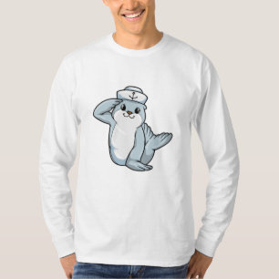 Siegel als Seemann mit Sailor-Hut T-Shirt