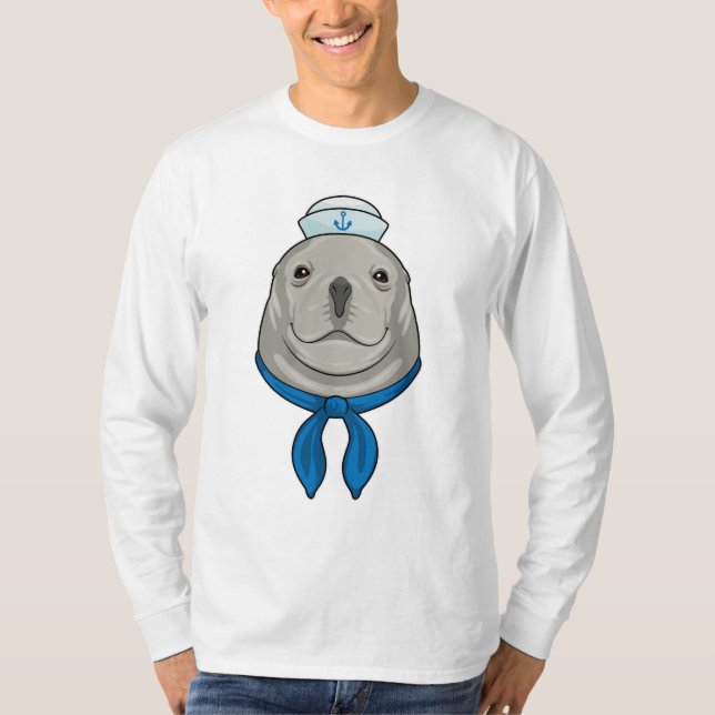 Siegel als Seemann mit Sailor-Hut T-Shirt (Vorderseite)
