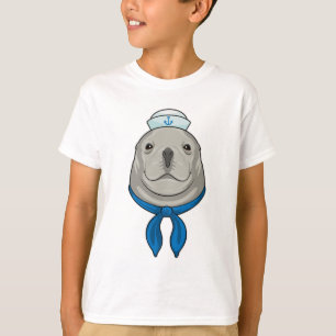 Siegel als Seemann mit Sailor-Hut T-Shirt