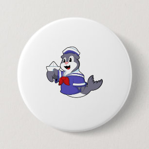 Siegel als Seemann mit Schiff Button