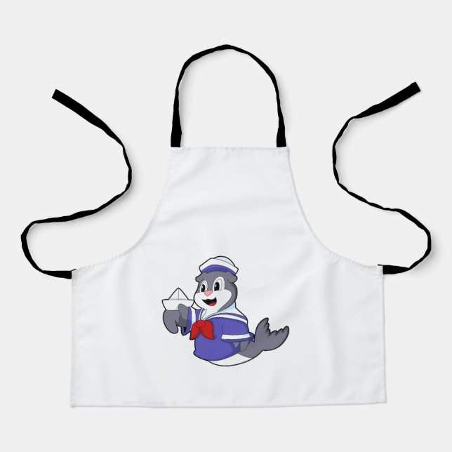 Siegel als Seemann mit Schiff Schürze (Vorderseite)