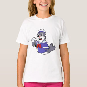 Siegel als Seemann mit Schiff T-Shirt