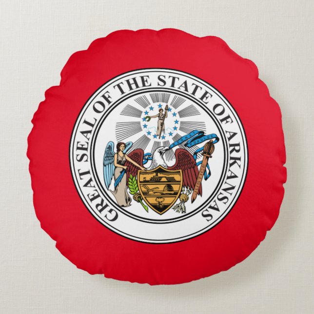 Siegel Arkansas Rundes Kissen (Vorderseite)