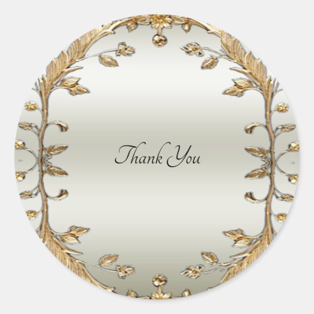 Siegel-Aufkleber für Verzierte Blume Runder Aufkleber (Vorderseite)