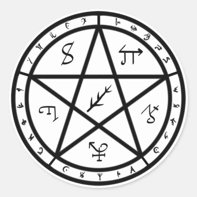 Siegel-Aufkleber - Schwarz auf Weiß Runder Aufkleber (Vorderseite)