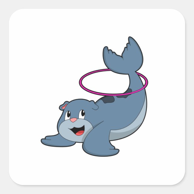 Siegel bei Fitness mit Reifen der Fitness.PNG Quadratischer Aufkleber (Vorderseite)