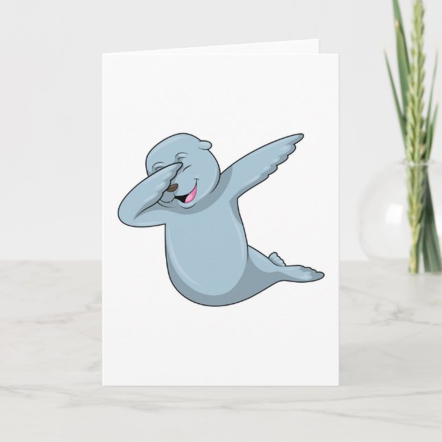 Siegel beim Hip Hop Dance Dab Karte (Vorderseite)