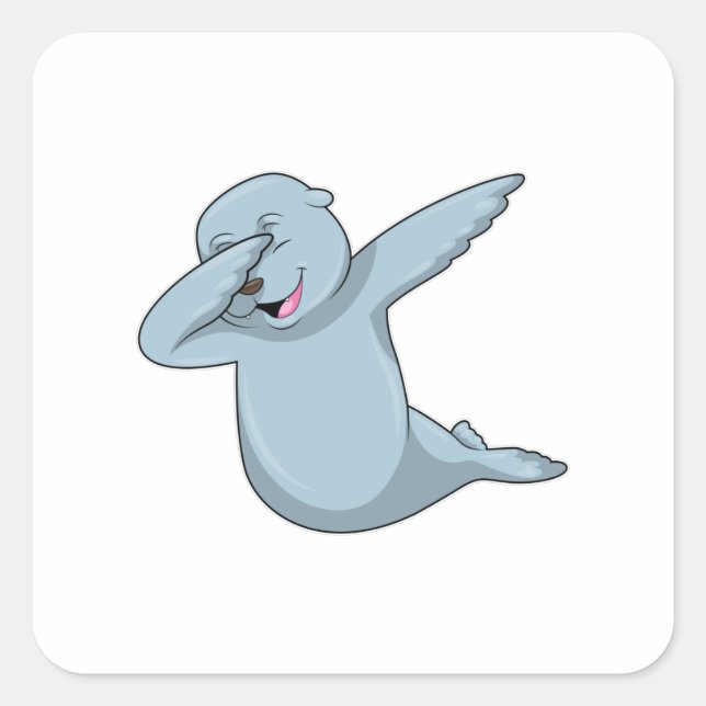 Siegel beim Hip Hop Dance Dab Quadratischer Aufkleber (Vorderseite)