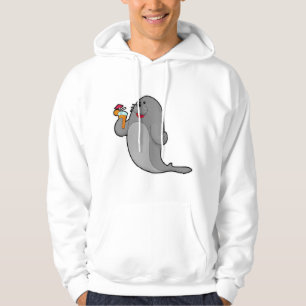 Siegel beim Trinken mit Saft Hoodie