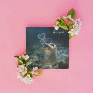 Siegel bläst Herzblasen Magnetkarte