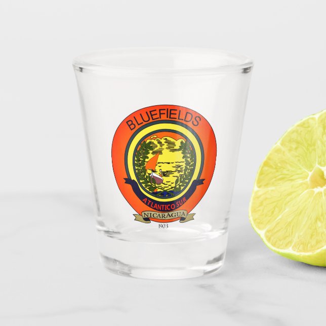 Siegel Bluefields, Nicaragua Schnapsglas (Vorderseite)