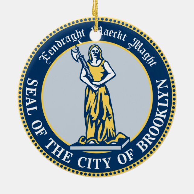 Siegel Brooklyn (Stadtbezirk New York) Keramik Ornament (Hinten)