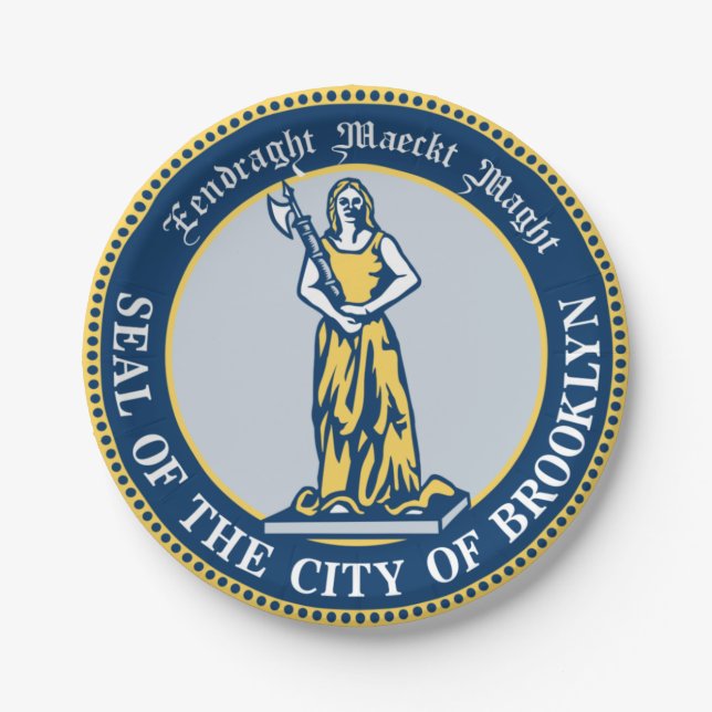 Siegel Brooklyn (Stadtbezirk New York) Pappteller (Vorderseite)