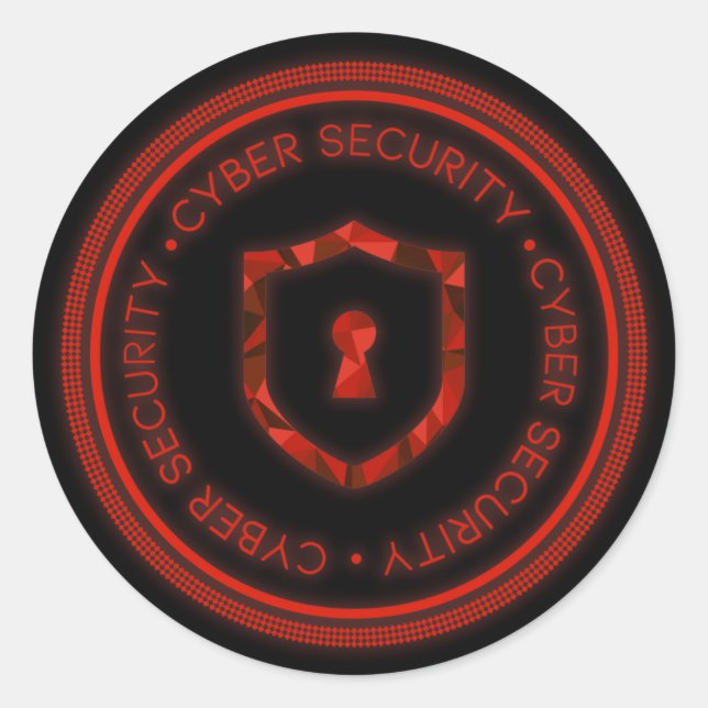 SIEGEL "CYBER SECURITY ABZEICHEN" RUNDER AUFKLEBER (Vorderseite)