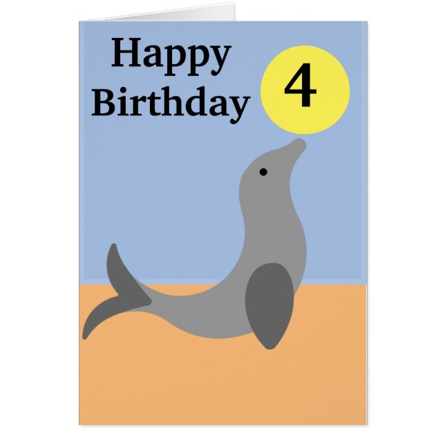 Siegel, das ein gelbes Ballalter ausbalanciert (Vorne)