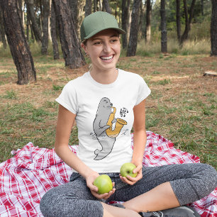 Siegel, das Saxophon spielt T-Shirt