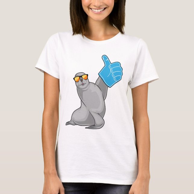 Siegel Daumen hoch T-Shirt (Vorderseite)