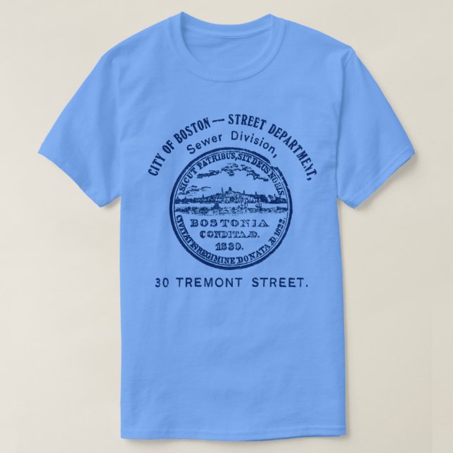 Siegel der Abwasserabteilung der Stadt Boston T-Shirt (Design vorne)